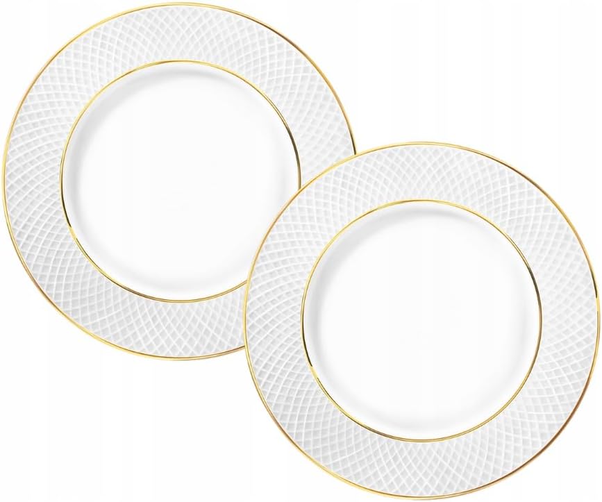Wilmax Teller 18 cm Weiß Goldrand Porzellan 2er Set WL-880102101/A2