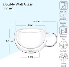 Wilmax Doppelwandige Glastasse 300 ml 6er Set WL-888769/A6