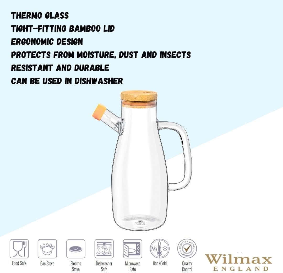 Wilmax Ölflasche 1000 ml Glas mit Filter Transparent WL-888957/A