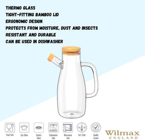 Wilmax Ölflasche 1000 ml Glas mit Filter Transparent WL-888957/A