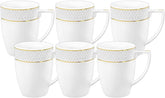 Wilmax Becher 320 ml Weiß Goldrand Porzellan 6er Set WL-880102431/A6