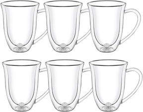 Wilmax Doppelwandiger Becher 250 ml Borosilikatglas 6er Set WL-888725/A6