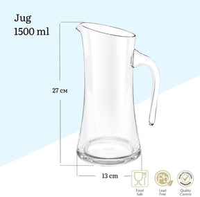 Wilmax Karaffe mit 6 Gläsern Kristallglas Set WL-888313/1C-888024/A6
