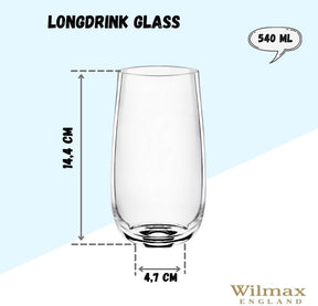 Wilmax Karaffe mit 6 Gläsern Kristallglas Set WL-888370/1C-888022/A6