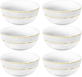 Wilmax Schale 14 cm Weiß Goldrand Porzellan 6er Set WL-880102367/A6