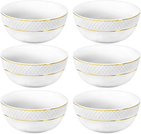 Wilmax Schale 14 cm Weiß Goldrand Porzellan 6er Set WL-880102367/A6