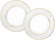 Wilmax Dessertteller 20 cm Weiß Goldrand Porzellan 6er Set WL-880102102/A6