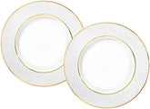 Wilmax Dessertteller 20 cm Weiß Goldrand Porzellan 6er Set WL-880102102/A6