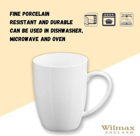 Wilmax Tassen 460 ml Weiß Porzellan 2er Set WL-993018/A2