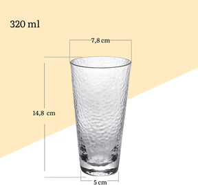 Wilmax Hammered Glas 320 ml 6er Set WL-888629/A6