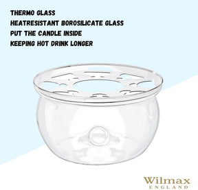 Wilmax Stövchen aus Glas für Teekannen Transparent WL-888903/A