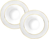 Wilmax Tiefer Teller 22.5 cm Weiß Goldrand Porzellan 2er Set WL-880102303/A2