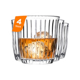 Pasabahce Joy Whiskyglas 280 ml mit geriffelte Oberfläche Frontansicht