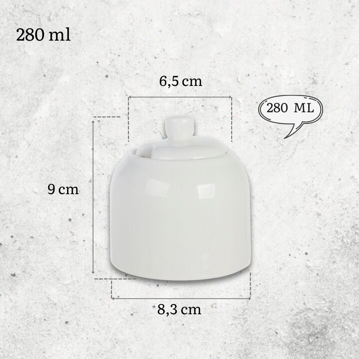 Wilmax Zuckerdose 280 ml Weiß Porzellan