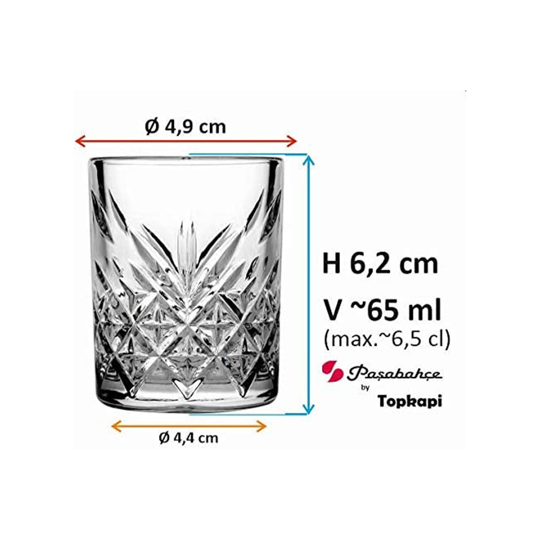 Pasabahce Trinkgläser Shotglas 4er Set - Perfekt für Partys! 62cc Volumen - Nordic Schiller