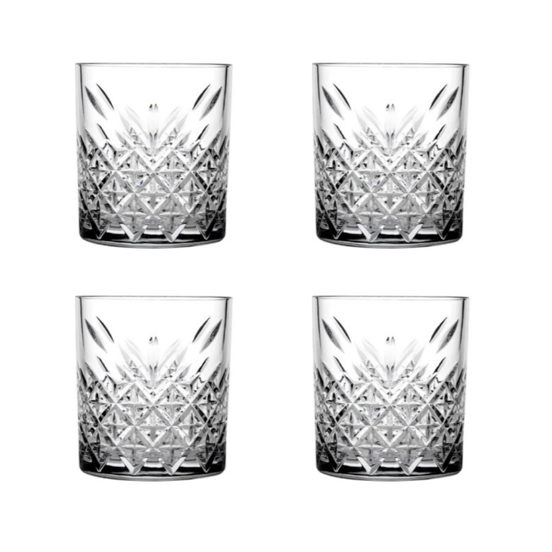 Pasabahce Timeless Klassisches Whiskygläser – 4er Set, 205 ml