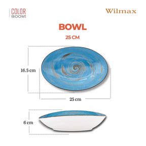 Wilmax Schale oval 25 cm Blau Porzellan WL-669640/A