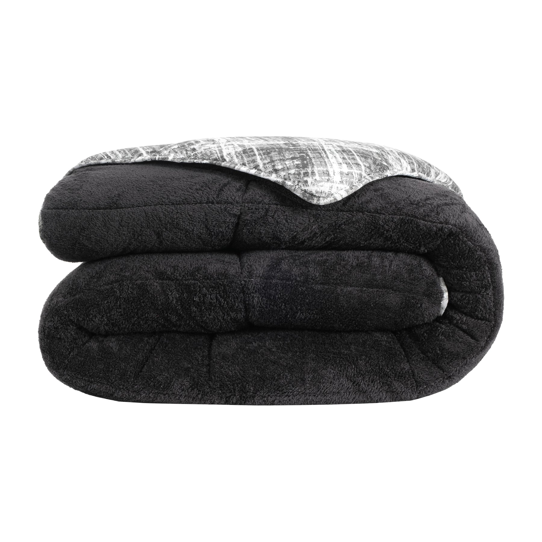 Luxus Wellsoft Wende-Bettdecke Set 220 x 240 cm - Schwarz, extra große Bettdecke mit Kissenbezügen, kuschelig und warm