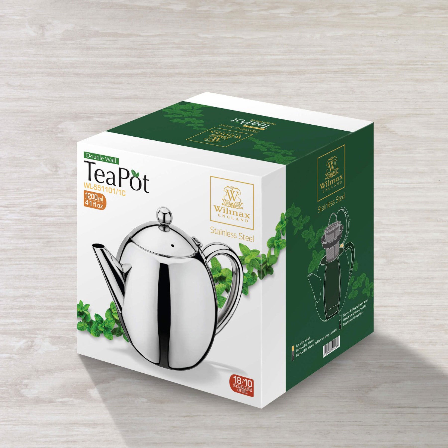 Wilmax Teekanne 1200 ml Edelstahl WL-551101/1C