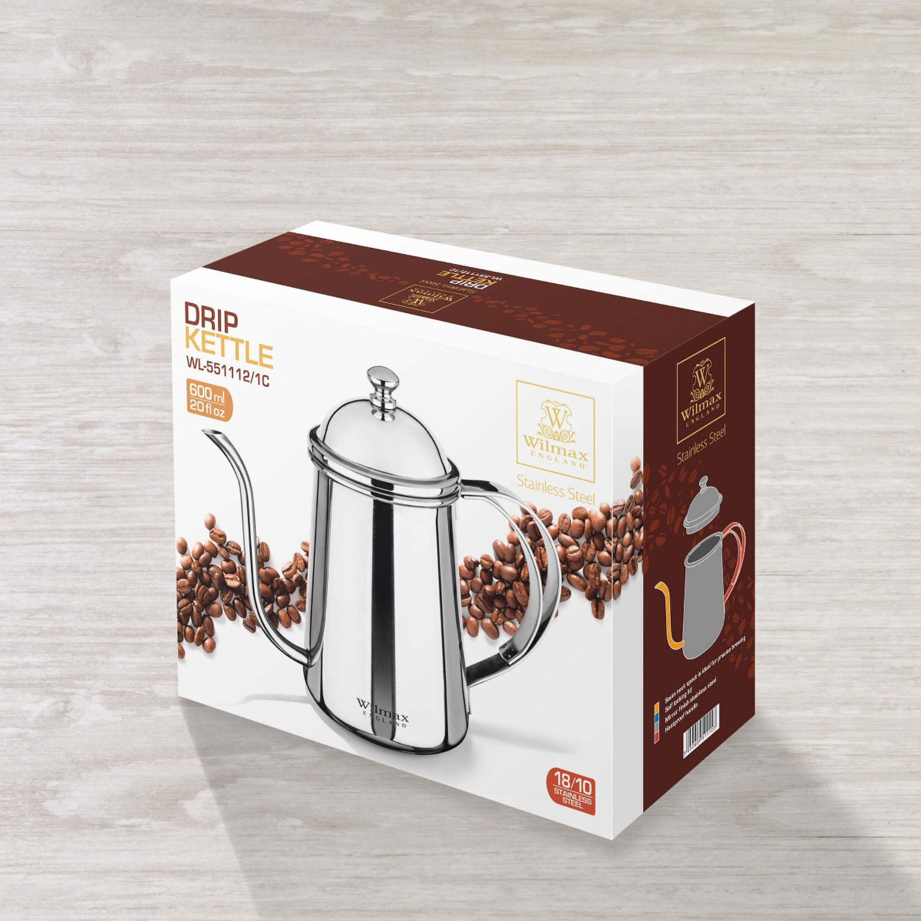 Wilmax Drip Kettle 600 ml Edelstahl