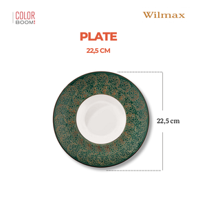 Wilmax Tiefer Teller 22,5 cm 1100 ml Grün Porzellan 2er Set WL-667523/A2