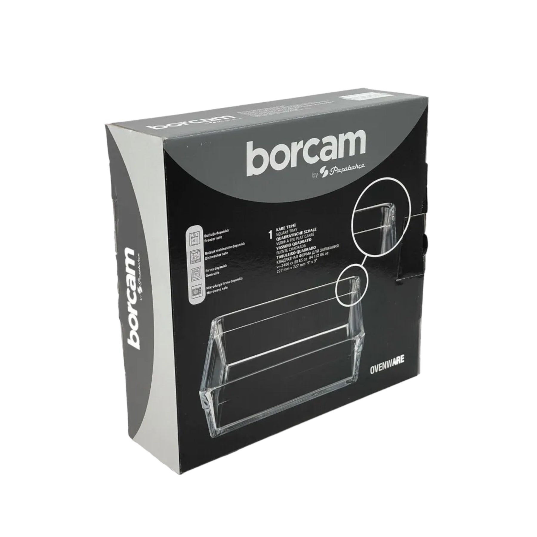Pasabahce Borcam Eckige Glasform 4100 ml – 11 1/4 x 11 1/4 Zoll