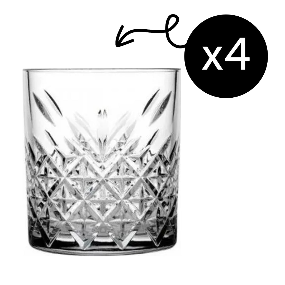 Pasabahce Timeless Klassisches Whiskygläser – 4er Set, 205 ml