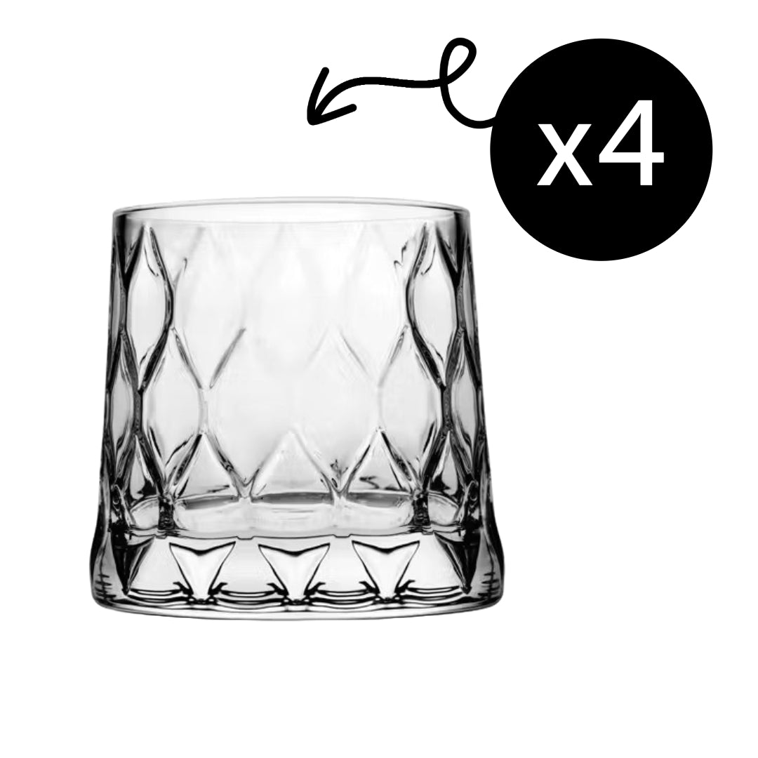 Pasabahce Leafy Whiskyglas 300 ml (10 oz) - 4er Set