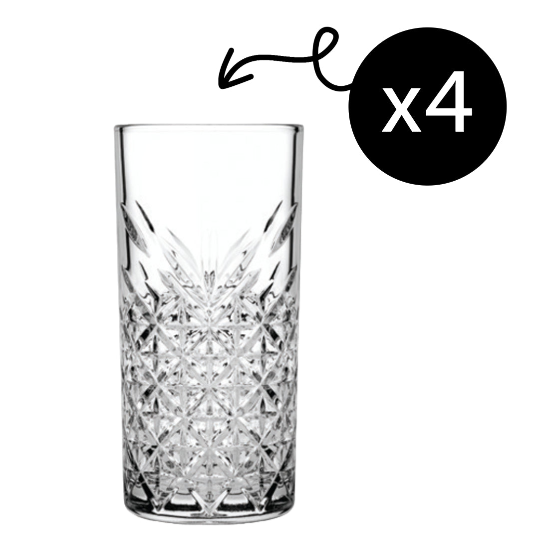 Pasabahce Timeless Longdrinkgläser - 4er-Set, 450 ml