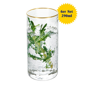 Wilmax Gold Rim Glas 290 ml Thermo Glas rund