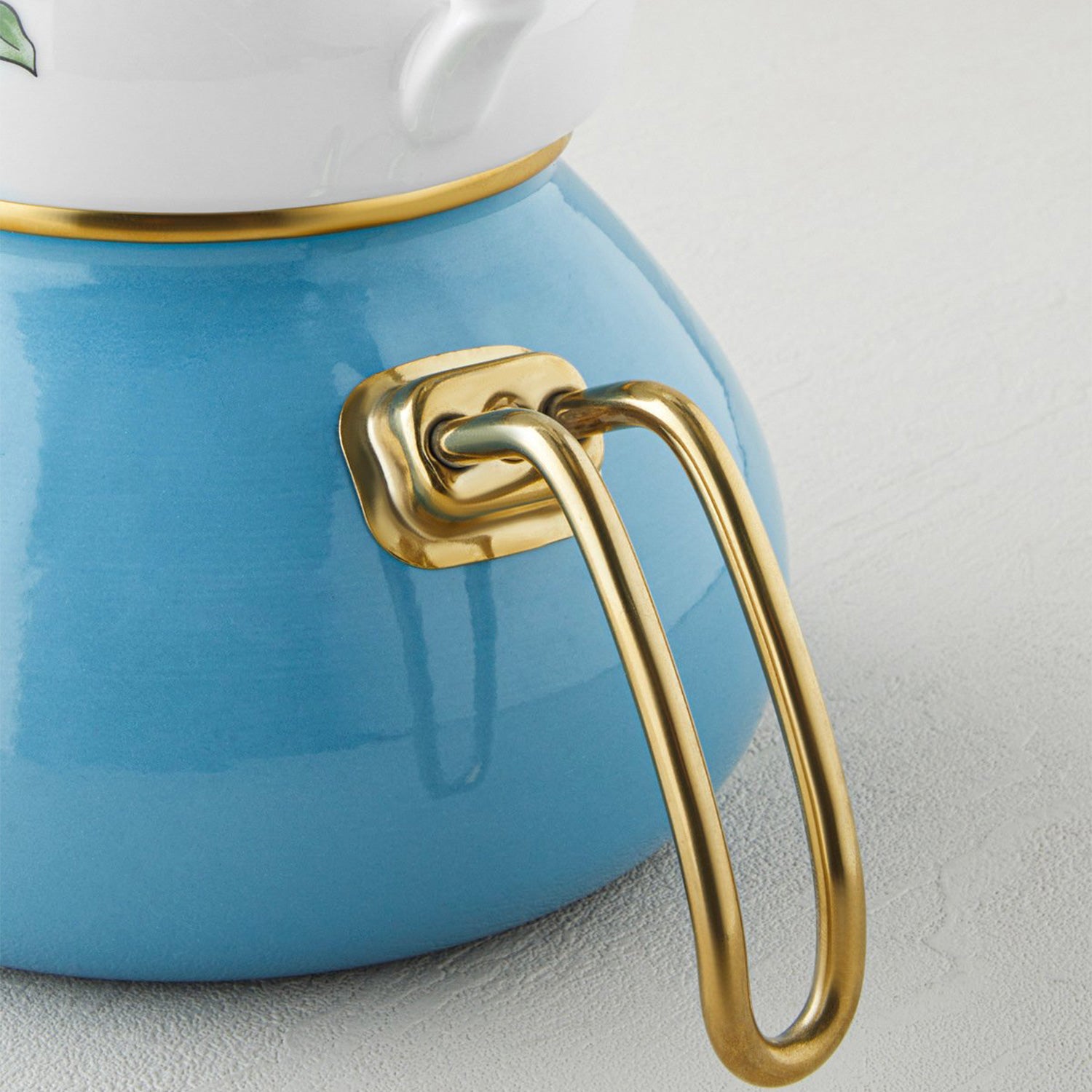 English Home Lively Porzellan-Teekanne (Çaydanlık) 0,85+2,2 l Blau