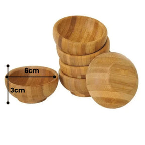 Bambus Saucenschälchen 6er Set - 6 x 3 cm Mini Schalen