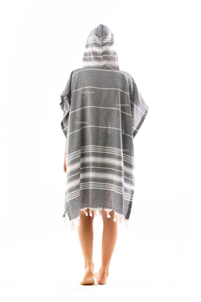 Cotton Adult Peshtemal Poncho Bathrobe Beach Towel