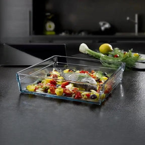 Pasabahce Borcam Auflaufform Set 2-tlg. - Glas, quadratisch, 2,4 L + 4,1 L