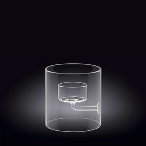 Wilmax Teelichthalter aus Glas für 1 Teelicht, 9 cm