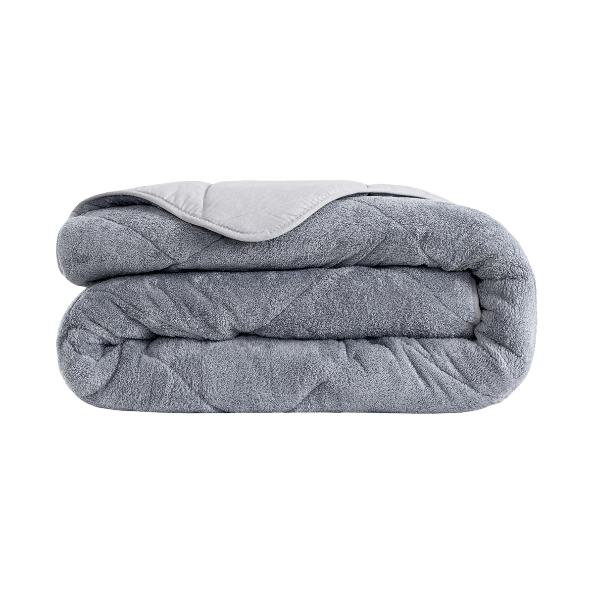 Wellsoft Bettdecke Grau 135x200 cm - Wendbare Ganzjahresdecke, Doppelseitiges Steppbett mit 300 g/m² Füllung, Weich & Pflegeleicht