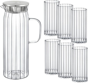 Wilmax Karaffe mit 6 Gläsern Glas Set WL-888220/A-888625/A6