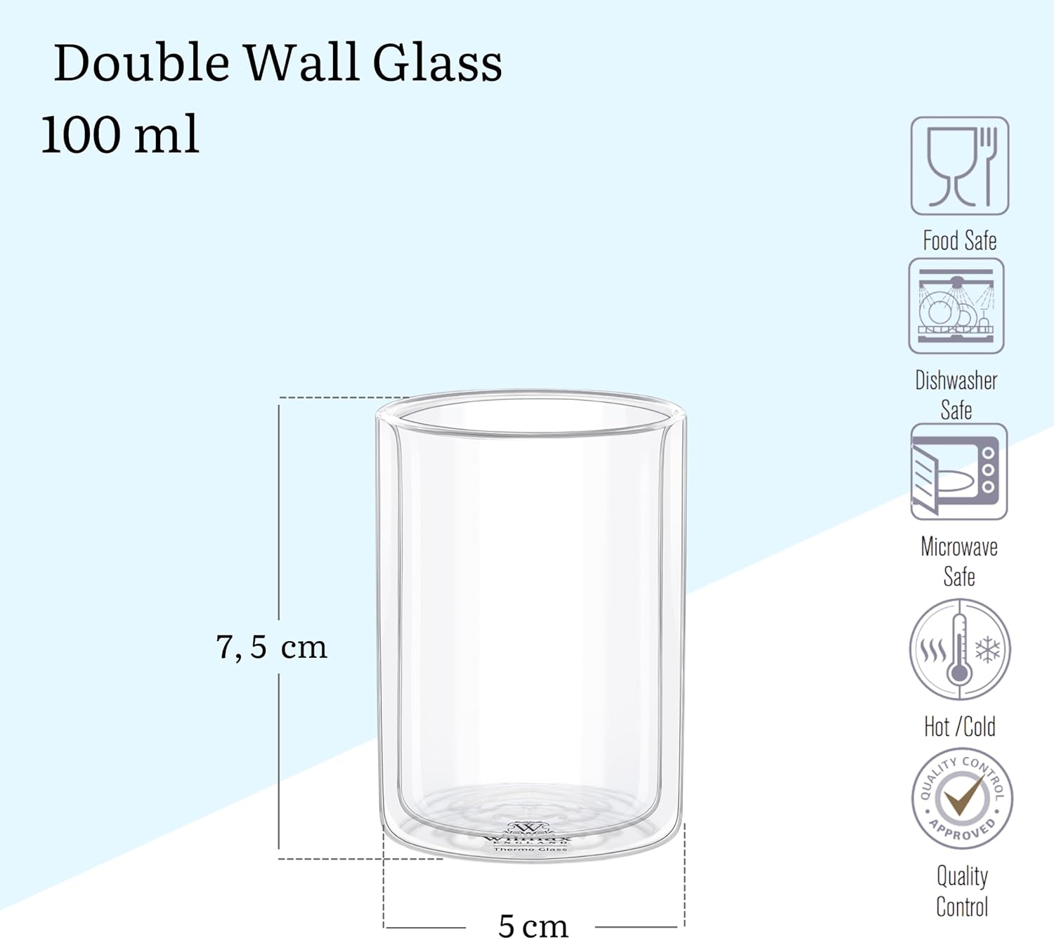 Wilmax Doppelwandiges Thermoglas