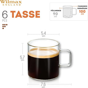 Wilmax Glasbecher 320 ml Borosilikatglas Transparent WL-888606/A