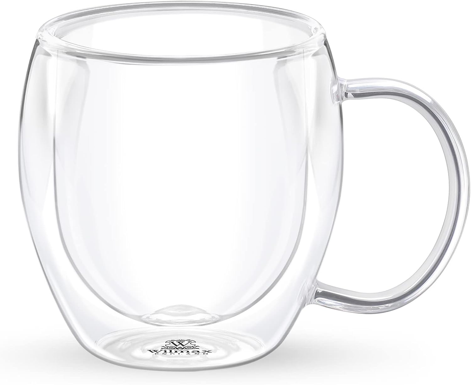 Wilmax Doppelwandige Thermoglas-Tasse mit Henkel