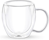 Wilmax Doppelwandige Thermoglas-Tasse mit Henkel