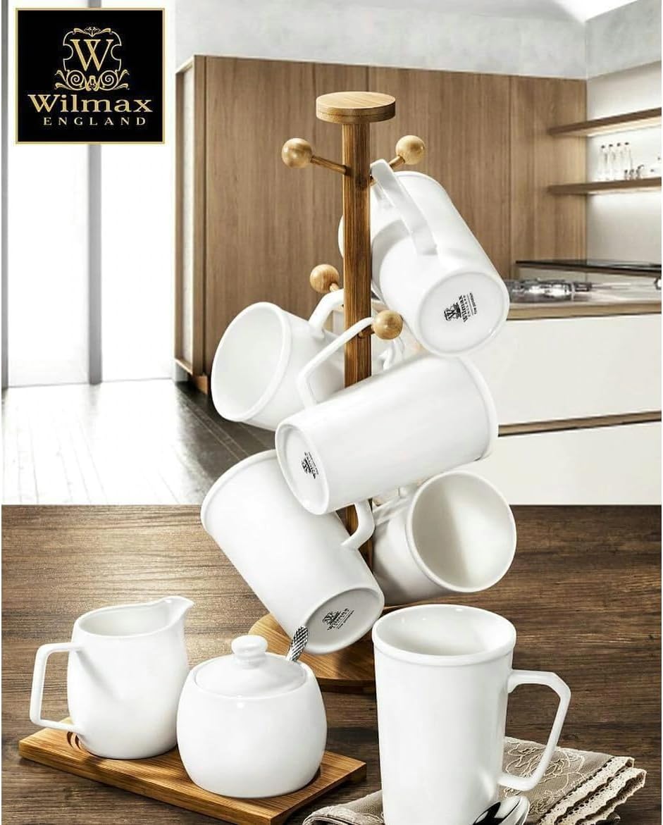 Wilmax Becher 420 ml Weiß Porzellan für Kaffee und Tee