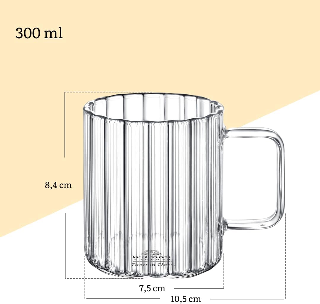 Wilmax Glas mit Henkel 550 ml Borosilikatglas WL-888618/A