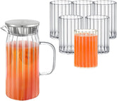 Wilmax Krug mit 6 Gläsern Glas Set