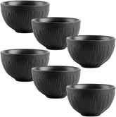 Wilmax Schüssel Lotus Schwarz 250 ml 6er Set WL-664115/A6