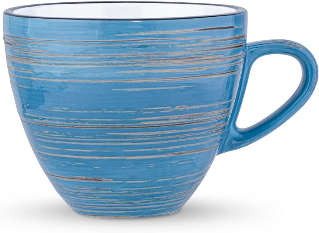 Wilmax Tasse-Untertasse 300 ml Blau Porzellan 6er Set WL-669636/AB6