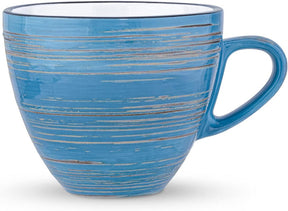 Wilmax Tasse-Untertasse 300 ml Blau Porzellan 6er Set WL-669636/AB6