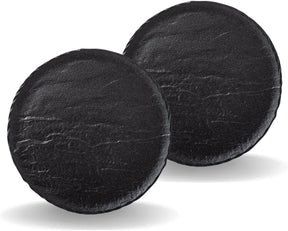 Wilmax Runde Porzellanteller 28 cm 2er Set Schwarz WL-661127/A2