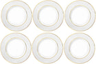 Wilmax Brotteller 15 cm Weiß Goldrand Porzellan 6er Set WL-880102100/A6