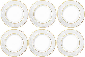 Wilmax Brotteller 15 cm Weiß Goldrand Porzellan 6er Set WL-880102100/A6